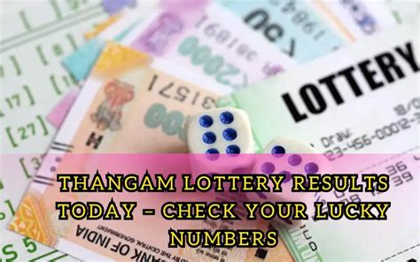 thangam 50 lottery result today live|LIVE .